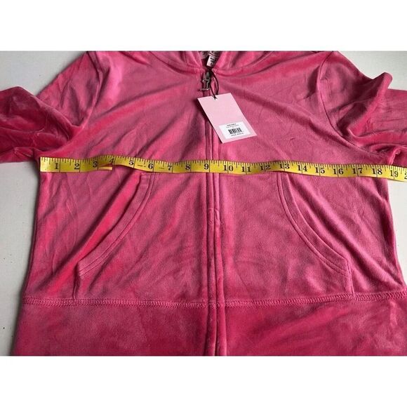 Juicy Couture Velour Track Jacket Hot Pink Full Zip Logo On The Back Women’s L - Picture 6 of 13